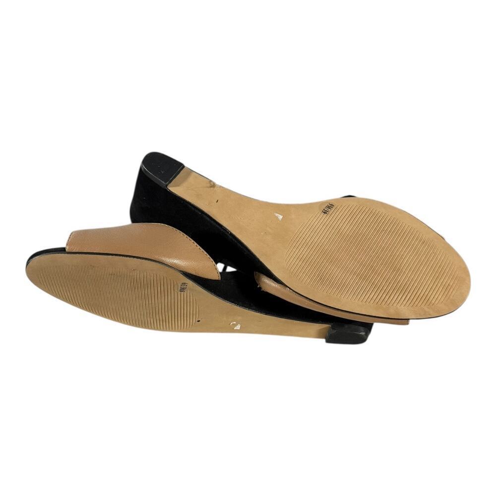 Julianne Hough Sole Society Leather Wedge Heels Black Tan Size 9 M - Picture 8 of 8